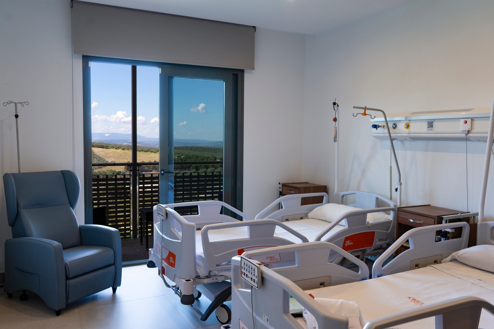 Private patient room with countryside views